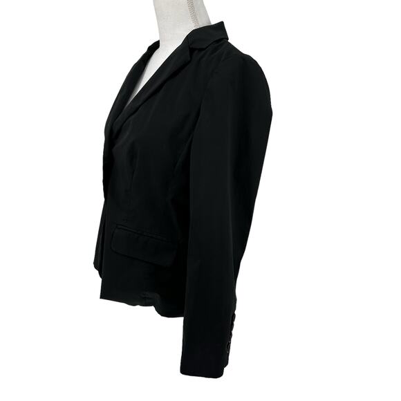Vintage Y2K Liz Claiborne Black Lined Button Front Blazer Size Petite 12 - Picture 3 of 12